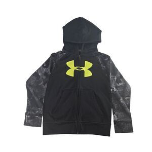 Under Armour Youth Size 6 Black Camo Long Sleeve‎ Full Zip Hoodie 27F5421301